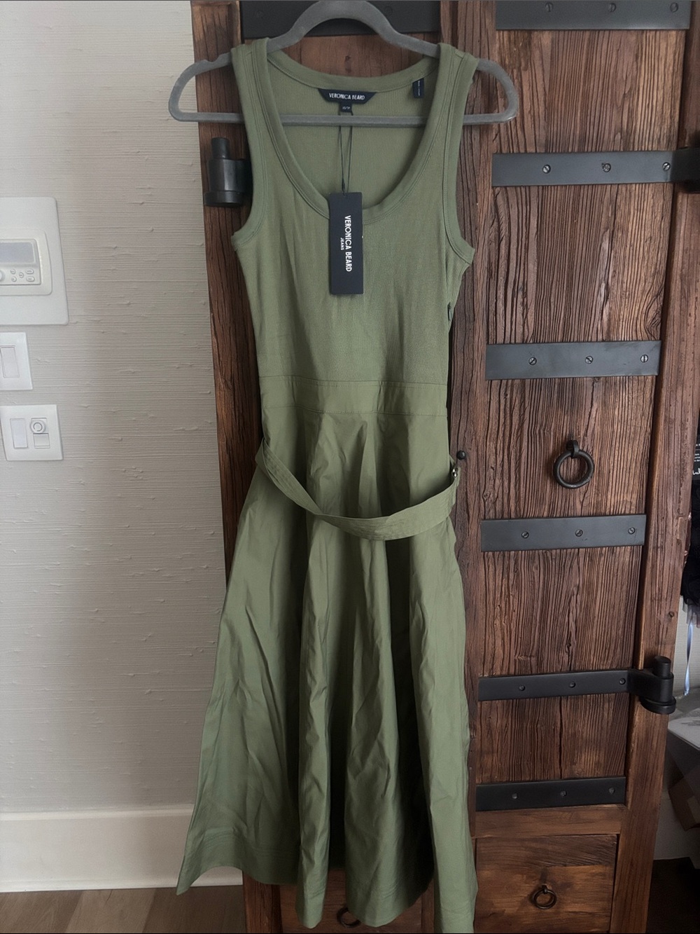 NWT Veronica Beard Jeans Tank Midi Dress in Olive